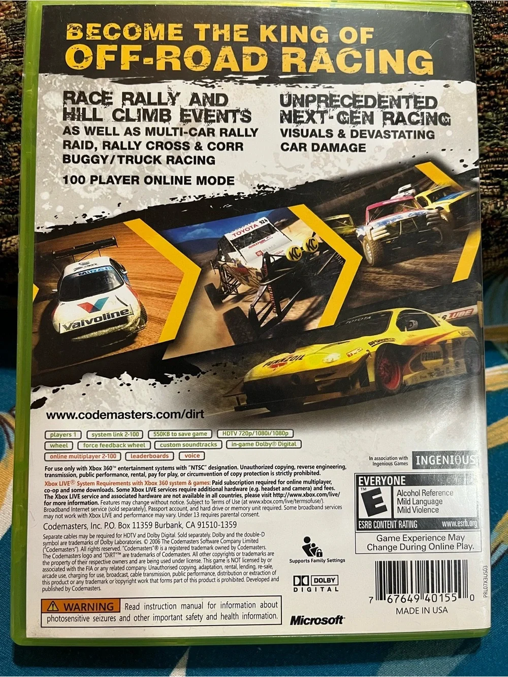 Microsoft Xbox 360 DiRT Rally Game - Yellow